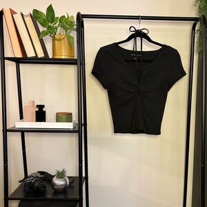 AE Keyhole Tie-Front Tee